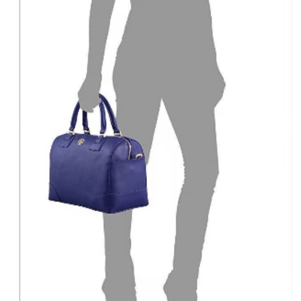 Tory Burch Robinson Middy Satchel Purse in Cobalt Blue - LIKE NEW - Picture 3 of 11